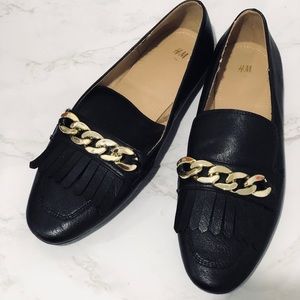 H&M Black and Gold Loafers